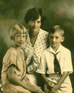 James S. Bower as a child with mother and sister
